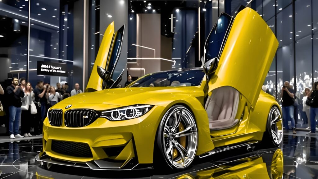 BMW M4 Coupé Amarillo: Deportivo de Alto Rendimiento con Diseño Elegante y Tecnología Avanzada en Exhibición Automotriz